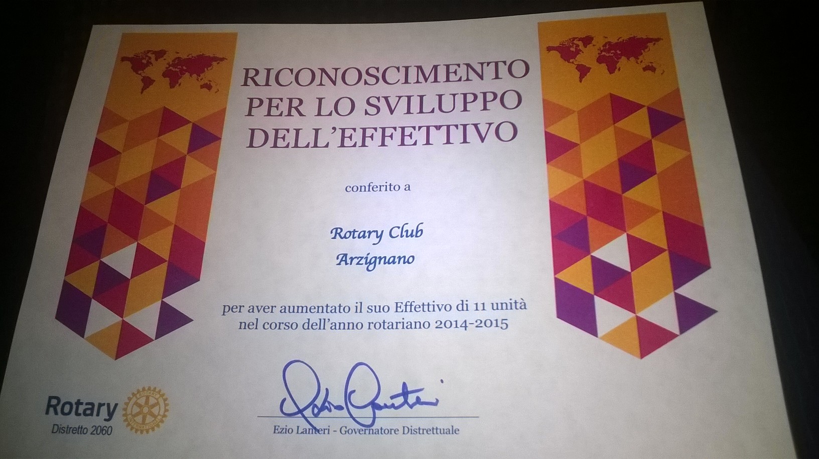 Attestato del Distretto